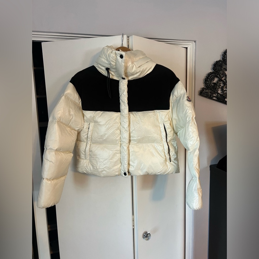 Moncler Black and Cream Puffer Jacket